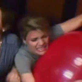 Passenger with an exercise ball