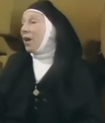 Barbara New as the nun in Crossword, The Two Ronnies’ 1980 Christmas special.