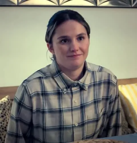 Daughter in Right Slag, Mitchell and Webb Are Not Helping (2025). Documented scene-context portrait after StarMapr model abstention; normally padded medium shot.