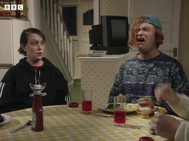 Kevin and Perry at Dinner